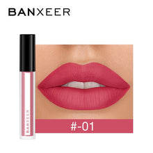 Load image into Gallery viewer, BANXEER Lipgloss Matte 8 Colors Lip Gloss Velvety Lipstick Liquid Matte Waterproof Lip Tint Full & rich Sexy Lip Makeup Cosmetic
