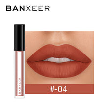 Load image into Gallery viewer, BANXEER Lipgloss Matte 8 Colors Lip Gloss Velvety Lipstick Liquid Matte Waterproof Lip Tint Full & rich Sexy Lip Makeup Cosmetic