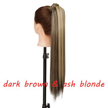Load image into Gallery viewer, s-noilite 23" Long Curly Clip In Hair Tail False Hair Ponytail Hairpiece With Hairpins Synthetic Hair Pony Tail Hair Extension