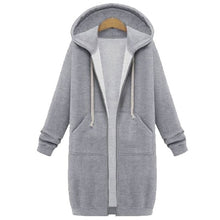 Load image into Gallery viewer, Long Hoodies Women Autumn Winter Oversized Hoodies Long Sleeve Sweatshirt Women Zipper Fashion Outerwear Pockets Sudadera Mujer