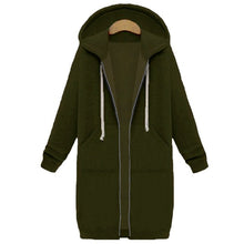 Load image into Gallery viewer, Long Hoodies Women Autumn Winter Oversized Hoodies Long Sleeve Sweatshirt Women Zipper Fashion Outerwear Pockets Sudadera Mujer