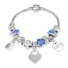 Load image into Gallery viewer, ZOSHI Pink Crystal Charm Silver Bracelets & Bangles for Women With Aliexpress Murano Beads Silver Bracelet Femme Jewelry