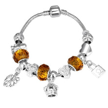 Load image into Gallery viewer, ZOSHI Pink Crystal Charm Silver Bracelets & Bangles for Women With Aliexpress Murano Beads Silver Bracelet Femme Jewelry