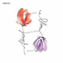 Load image into Gallery viewer, HXMAN Flower Temporary Tattoos for Women Hand Tattoo Sticker Fashion Body Art Waterproof Arm Fake Tatoo Paper 9.8X6cm P-013