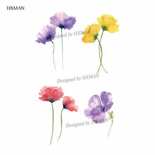 Load image into Gallery viewer, HXMAN Flower Temporary Tattoos for Women Hand Tattoo Sticker Fashion Body Art Waterproof Arm Fake Tatoo Paper 9.8X6cm P-013