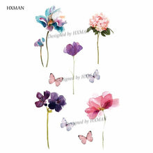 Load image into Gallery viewer, HXMAN Flower Temporary Tattoos for Women Hand Tattoo Sticker Fashion Body Art Waterproof Arm Fake Tatoo Paper 9.8X6cm P-013