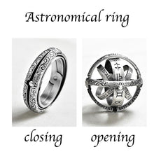 Load image into Gallery viewer, Silver Astronomical Ring for men women metal ball Creative Complex Rotating Cosmic Finger mood ring men fashion jewelry gifts