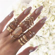 Load image into Gallery viewer, 9 Design Boho Vintage Gold Star Midi Moon Rings Set For Women Opal Crystal Midi Finger Ring 2020 Female Bohemian Jewelry Gifts
