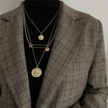Load image into Gallery viewer, HUANZHI 2020 New Personality Cross Square Metal Multilayer Hip hop Long Chain Cool Simple Necklace For Women men Jewelry Gifts