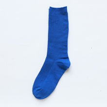 Load image into Gallery viewer, CHAOZHU Japanese Korea High School Girls High Socks Loose Solid Colors Double Needles Knitting Cotton Long Socks Women