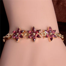 Load image into Gallery viewer, MISANANRYNE New 5 colors Beautiful Bracelet for Women Colorful Austrian Crystal Fashion Heart Chain Bracelet Wholesale