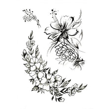 Load image into Gallery viewer, 1 PC Fashion Women Girl Temporary Tattoo Sticker Black Roses Design Full Flower Arm Body Art Big Large Fake Tattoo Sticker