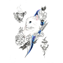 Load image into Gallery viewer, 1 PC Fashion Women Girl Temporary Tattoo Sticker Black Roses Design Full Flower Arm Body Art Big Large Fake Tattoo Sticker