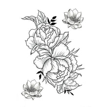 Load image into Gallery viewer, 1 PC Fashion Women Girl Temporary Tattoo Sticker Black Roses Design Full Flower Arm Body Art Big Large Fake Tattoo Sticker