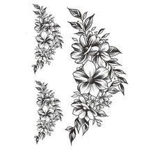 Load image into Gallery viewer, 1 PC Fashion Women Girl Temporary Tattoo Sticker Black Roses Design Full Flower Arm Body Art Big Large Fake Tattoo Sticker