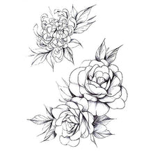 Load image into Gallery viewer, 1 PC Fashion Women Girl Temporary Tattoo Sticker Black Roses Design Full Flower Arm Body Art Big Large Fake Tattoo Sticker