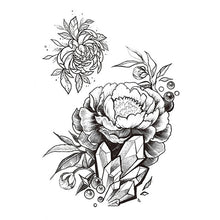Load image into Gallery viewer, 1 PC Fashion Women Girl Temporary Tattoo Sticker Black Roses Design Full Flower Arm Body Art Big Large Fake Tattoo Sticker