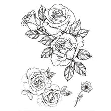 Load image into Gallery viewer, 1 PC Fashion Women Girl Temporary Tattoo Sticker Black Roses Design Full Flower Arm Body Art Big Large Fake Tattoo Sticker