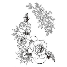 Load image into Gallery viewer, 1 PC Fashion Women Girl Temporary Tattoo Sticker Black Roses Design Full Flower Arm Body Art Big Large Fake Tattoo Sticker