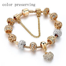 Load image into Gallery viewer, ATTRACTTO Luxury Crystal Heart Charm Bracelets&Bangles Gold Bracelets For Women Jewellery Pulseira Feminina Bracelet Sbr170020