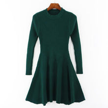 Load image into Gallery viewer, Women Long Sleeve Sweater Dress Women's Irregular Hem Casual Autumn Winter Dress Women O-neck A Line Short Mini Knitted Dresses