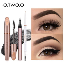 Load image into Gallery viewer, O.TWO.O 3pcs Eyes Makeup Set Ultra Fine 1.5mm Eyebrow Lengthening Mascara Long Lasting Waterproof Eyeliner Cosmetic Kit