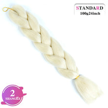 Load image into Gallery viewer, SHANGKE Pink Purple Blue Blonde Color Synthetic Jumbo Braids Ombre Braiding Hair Extension White Women