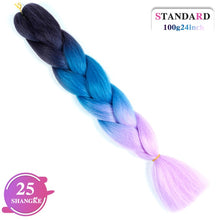 Load image into Gallery viewer, SHANGKE Pink Purple Blue Blonde Color Synthetic Jumbo Braids Ombre Braiding Hair Extension White Women