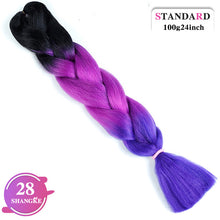 Load image into Gallery viewer, SHANGKE Pink Purple Blue Blonde Color Synthetic Jumbo Braids Ombre Braiding Hair Extension White Women