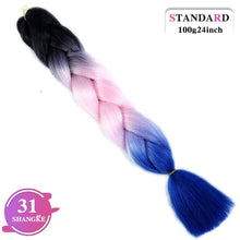 Load image into Gallery viewer, SHANGKE Pink Purple Blue Blonde Color Synthetic Jumbo Braids Ombre Braiding Hair Extension White Women