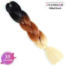 Load image into Gallery viewer, SHANGKE Pink Purple Blue Blonde Color Synthetic Jumbo Braids Ombre Braiding Hair Extension White Women