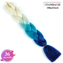 Load image into Gallery viewer, SHANGKE Pink Purple Blue Blonde Color Synthetic Jumbo Braids Ombre Braiding Hair Extension White Women