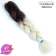 Load image into Gallery viewer, SHANGKE Pink Purple Blue Blonde Color Synthetic Jumbo Braids Ombre Braiding Hair Extension White Women