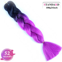 Load image into Gallery viewer, SHANGKE Pink Purple Blue Blonde Color Synthetic Jumbo Braids Ombre Braiding Hair Extension White Women