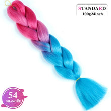 Load image into Gallery viewer, SHANGKE Pink Purple Blue Blonde Color Synthetic Jumbo Braids Ombre Braiding Hair Extension White Women