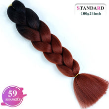 Load image into Gallery viewer, SHANGKE Pink Purple Blue Blonde Color Synthetic Jumbo Braids Ombre Braiding Hair Extension White Women