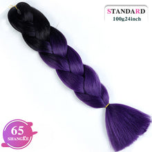 Load image into Gallery viewer, SHANGKE Pink Purple Blue Blonde Color Synthetic Jumbo Braids Ombre Braiding Hair Extension White Women