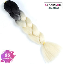 Load image into Gallery viewer, SHANGKE Pink Purple Blue Blonde Color Synthetic Jumbo Braids Ombre Braiding Hair Extension White Women