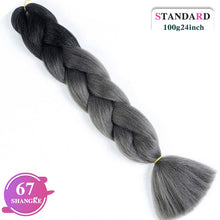 Load image into Gallery viewer, SHANGKE Pink Purple Blue Blonde Color Synthetic Jumbo Braids Ombre Braiding Hair Extension White Women