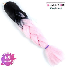 Load image into Gallery viewer, SHANGKE Pink Purple Blue Blonde Color Synthetic Jumbo Braids Ombre Braiding Hair Extension White Women