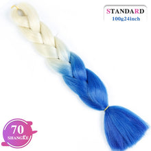 Load image into Gallery viewer, SHANGKE Pink Purple Blue Blonde Color Synthetic Jumbo Braids Ombre Braiding Hair Extension White Women