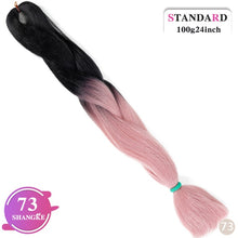 Load image into Gallery viewer, SHANGKE Pink Purple Blue Blonde Color Synthetic Jumbo Braids Ombre Braiding Hair Extension White Women