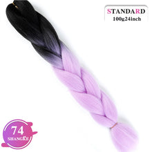 Load image into Gallery viewer, SHANGKE Pink Purple Blue Blonde Color Synthetic Jumbo Braids Ombre Braiding Hair Extension White Women