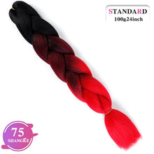 Load image into Gallery viewer, SHANGKE Pink Purple Blue Blonde Color Synthetic Jumbo Braids Ombre Braiding Hair Extension White Women