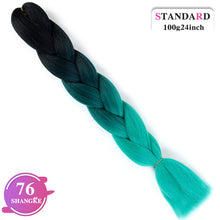 Load image into Gallery viewer, SHANGKE Pink Purple Blue Blonde Color Synthetic Jumbo Braids Ombre Braiding Hair Extension White Women