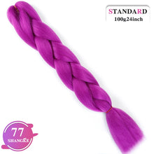 Load image into Gallery viewer, SHANGKE Pink Purple Blue Blonde Color Synthetic Jumbo Braids Ombre Braiding Hair Extension White Women