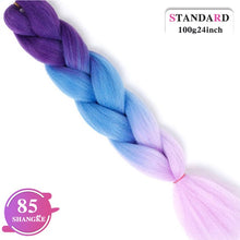 Load image into Gallery viewer, SHANGKE Pink Purple Blue Blonde Color Synthetic Jumbo Braids Ombre Braiding Hair Extension White Women