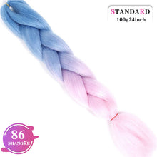 Load image into Gallery viewer, SHANGKE Pink Purple Blue Blonde Color Synthetic Jumbo Braids Ombre Braiding Hair Extension White Women