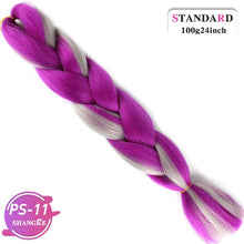 Load image into Gallery viewer, SHANGKE Pink Purple Blue Blonde Color Synthetic Jumbo Braids Ombre Braiding Hair Extension White Women