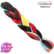 Load image into Gallery viewer, SHANGKE Pink Purple Blue Blonde Color Synthetic Jumbo Braids Ombre Braiding Hair Extension White Women
